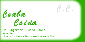 csaba csida business card